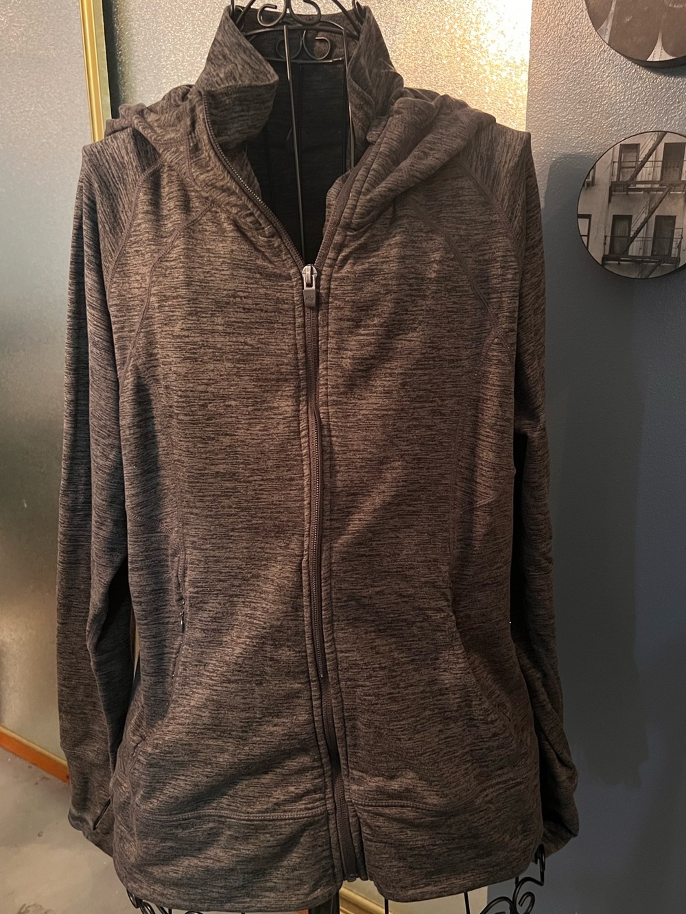 Women’s Heathered Charcoal Full-Zip Hooded Jacket